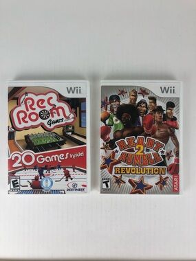 Wii Game Lot: Rec Room Games & Ready 2 Rumble Revolution Games